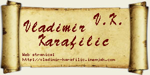 Vladimir Karafilić vizit kartica